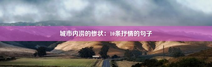 城市内涝的惨状：10条抒情的句子