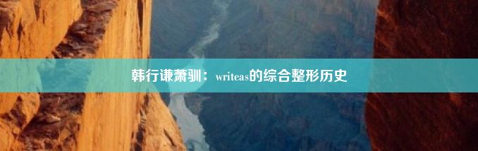 韩行谦萧驯：writeas的综合整形历史