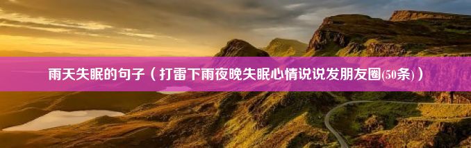 雨天失眠的句子（打雷下雨夜晚失眠心情说说发朋友圈(50条)）