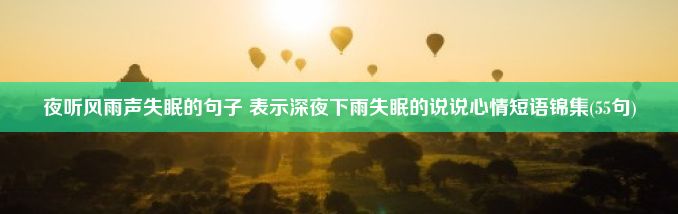 夜听风雨声失眠的句子 表示深夜下雨失眠的说说心情短语锦集(55句)