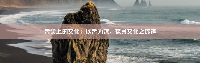 舌尖上的文化：以舌为媒，探寻文化之深邃