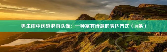 男生雨中伤感淋雨头像：一种富有诗意的表达方式（10条）