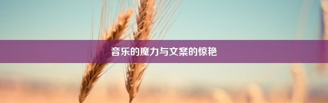 音乐的魔力与文案的惊艳