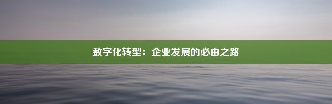 数字化转型：企业发展的必由之路