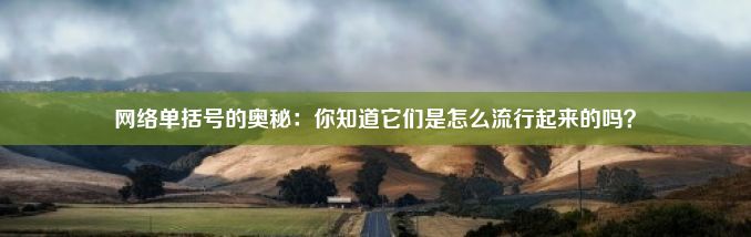 网络单括号的奥秘：你知道它们是怎么流行起来的吗？