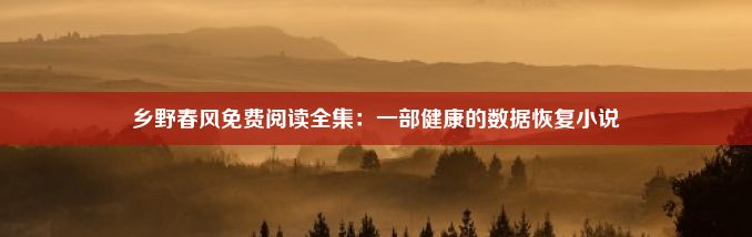 乡野春风免费阅读全集：一部健康的数据恢复小说