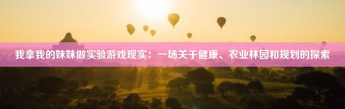 我拿我的妹妹做实验游戏现实：一场关于健康、农业林园和规划的探索