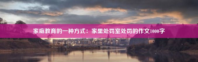 家庭教育的一种方式：家里处罚室处罚的作文1000字