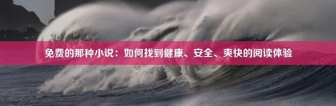 免费的那种小说：如何找到健康、安全、爽快的阅读体验