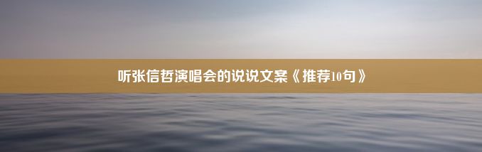 听张信哲演唱会的说说文案《推荐10句》