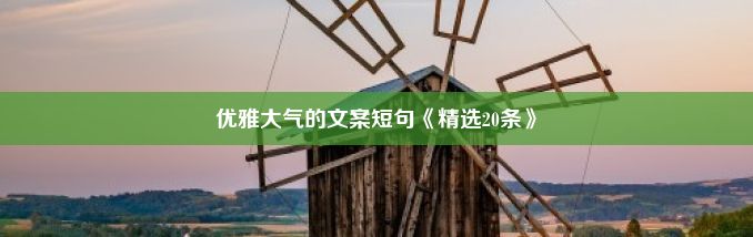 优雅大气的文案短句《精选20条》