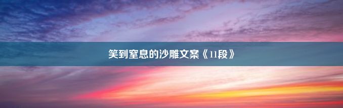 笑到窒息的沙雕文案《11段》