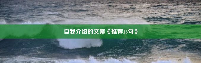 自我介绍的文案《推荐15句》