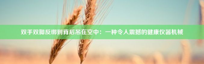 双手双脚反绑到背后吊在空中：一种令人震撼的健康仪器机械