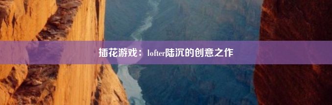 插花游戏：lofter陆沉的创意之作