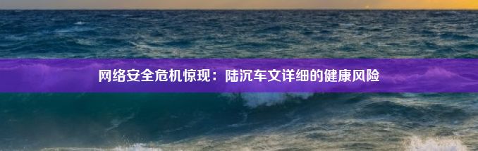 网络安全危机惊现：陆沉车文详细的健康风险