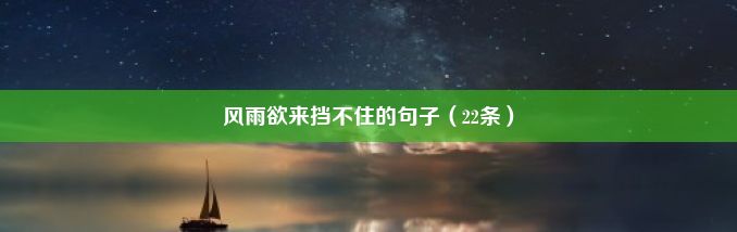 风雨欲来挡不住的句子（22条）