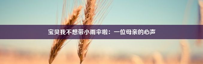 宝贝我不想带小雨伞啦：一位母亲的心声