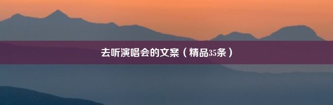 去听演唱会的文案（精品35条）