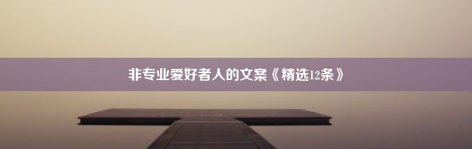 非专业爱好者人的文案《精选12条》