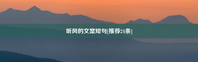 听风的文案短句[推荐24条]