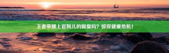 王者荣耀上官婉儿的脚臭吗？惊现健康危机！