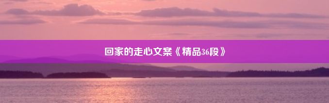 回家的走心文案《精品36段》